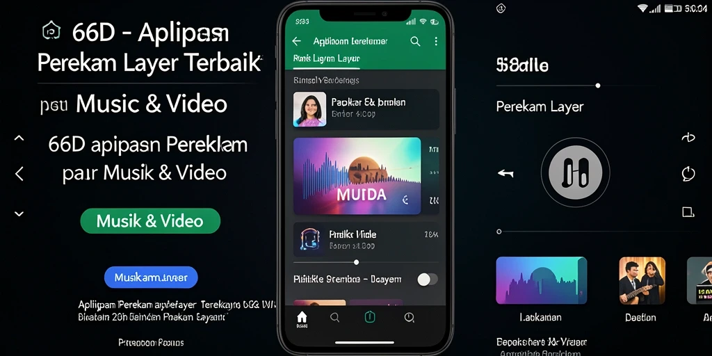 Tampilan utama aplikasi 66D dengan fungsi perekam layar yang sederhana.