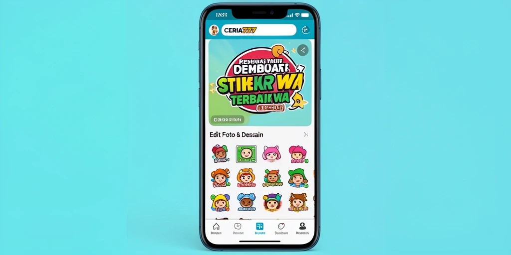 Antarmuka user-friendly CERIA777 untuk membuat stiker WA.