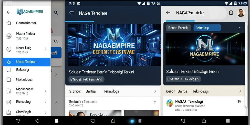 Screenshot tampilan antarmuka NAGAEMPIRE dengan informasi teknologi.