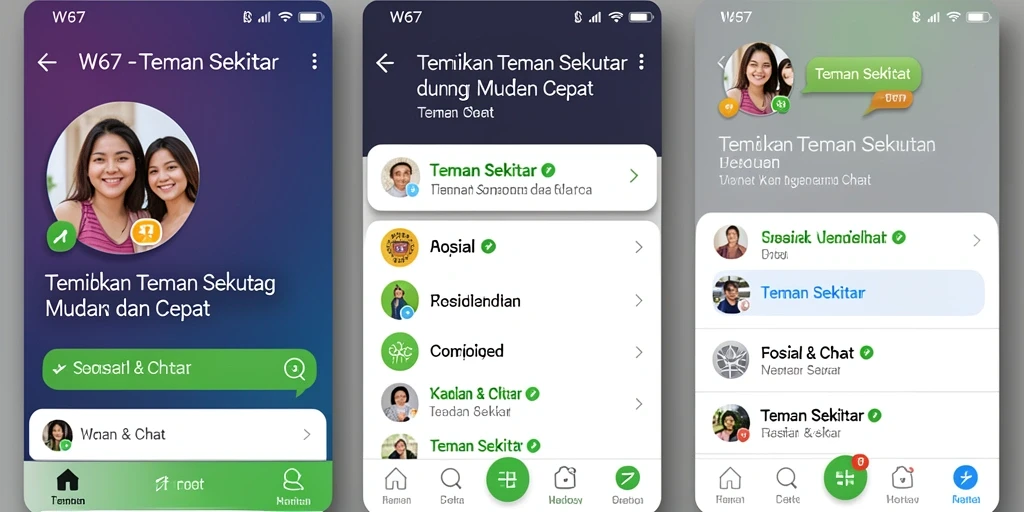Antarmuka pengguna W67 yang sederhana dan menarik.