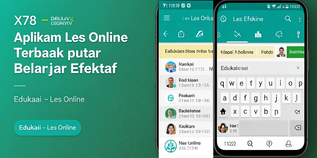 Antarmuka aplikasi X78 yang modern dan fungsional untuk Les Online.