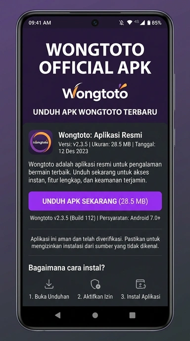 Unduh dan Instal APK Wongtoto untuk Android di Indonesia